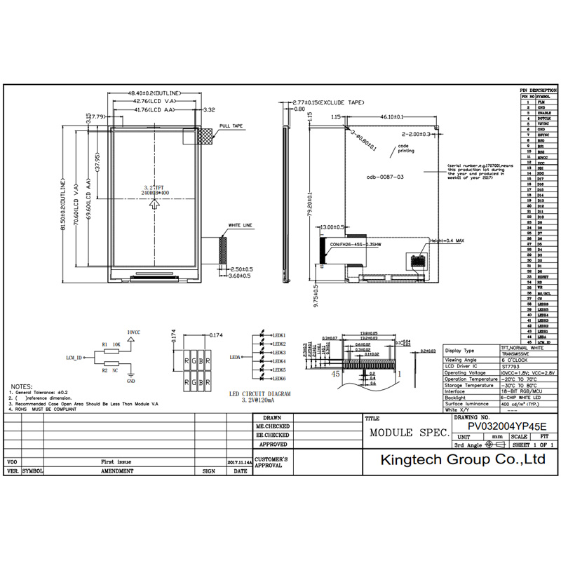 3.2-PV032004YP45E Mechanical Drawing