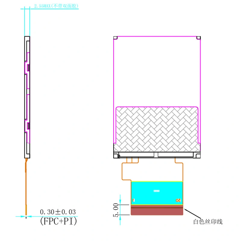 2.4 pouces QVGA petit/petit écran LCD transflectif